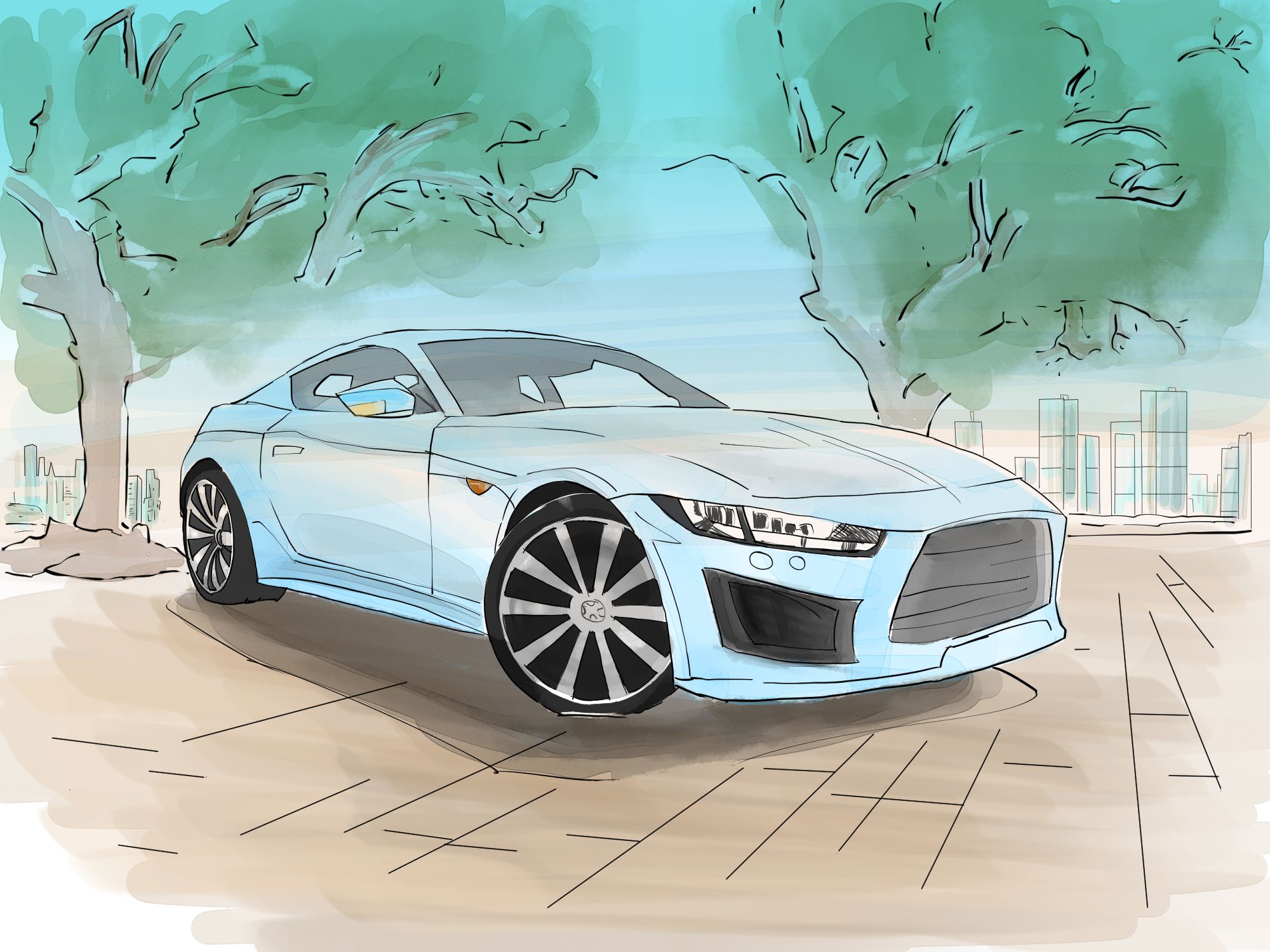 The sporty (sports car)